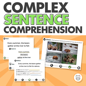 Preview of Complex Sentence Comprehension | Digital and Printable | Speech Language Therapy