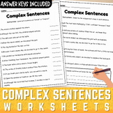 Complex Sentence Worksheets | Sentence Structure | Subordi