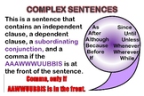 Complex Sentences Anchor Chart Poster
