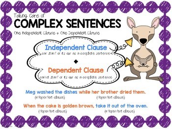 Complex Sentences Games, Activities, Centers, Worksheet by Lindsay Lock