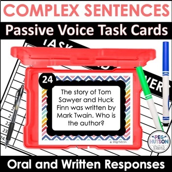 Preview of Complex Sentences: Passive Voice Task Cards for Speech Therapy