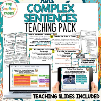 Preview of Complex Sentences Print and Digital Teaching Pack - Sentence Structure