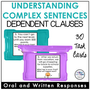 Preview of Complex Sentences Speech Therapy Grammar Passive Voice Task Cards Activities