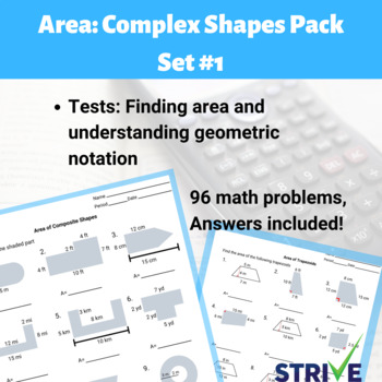 Preview of Complex Shapes Area Practice Pack 1