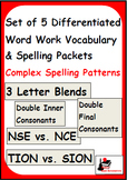 Complex Patterns- Bundle of 5 Differentiated Spelling & Vo