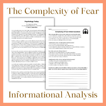 Preview of Complexity of Fear Article Analysis; Informational Analysis