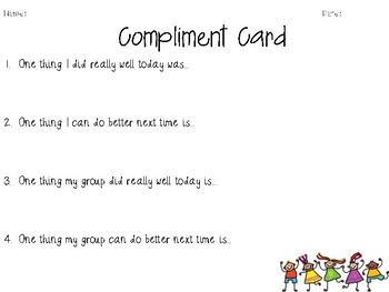 Preview of Compliment Card