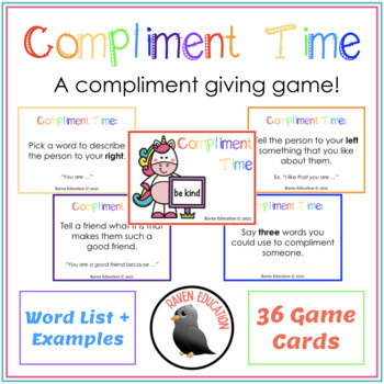 Preview of Compliment Time: A Compliment Giving Game (Social Skills | Teaching Compliments)