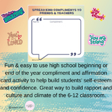 Compliment or affirmation high school activity for student