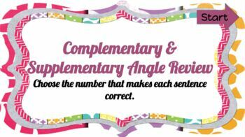 Preview of Complimentary & Supplementary Angle Distance Learning Review (Google Slides)
