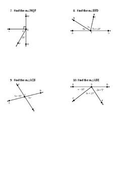 Complimentary Supplementary and Vertical Angles by Middle School Math Tools