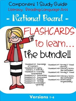 Preview of Component 1 National Board Study Guide Literacy Reading Language Arts THE BUNDLE
