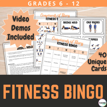 Preview of Fitness Bingo and Exercise Video Demonstrations Physical Education