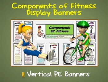 Preview of Components of Fitness Display Banners: 11 Large Vertical PE Banners