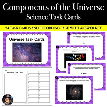 Preview of Components of the Universe, Stars Nebula Galaxy Activity - Science Task Cards