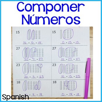 Preview of Componer y Descomponer Numeros, Composing Numbers in Spanish