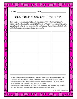Preview of Compose Your Own Pattern Worksheet ONLINE,VIRTUAL