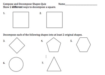 compose and decompose shapes 1 g 3 common core aligned by katie quinnan
