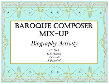 Preview of Baroque Composer Activity Pack- Sub Plans- Music Worksheet