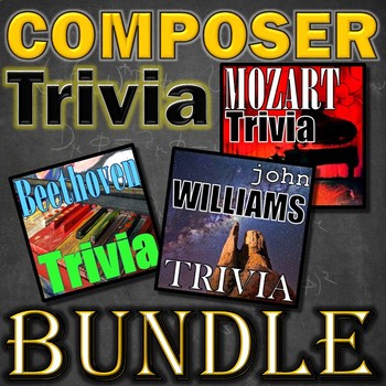 Preview of Composer Jeopardy Bundle - Beethoven Mozart Williams - ELEM MUSIC - SMART/PPT