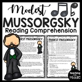 Composer Modest Mussorgsky Biography Reading Comprehension