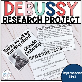 Preview of Composer Research Project | Debussy | Music Distance Learning