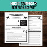 Composer Research Project for Music Class | Printable Worksheet