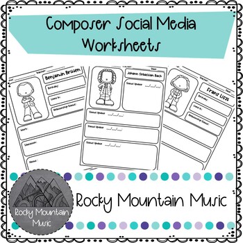 Preview of Composer Social Media Worksheets