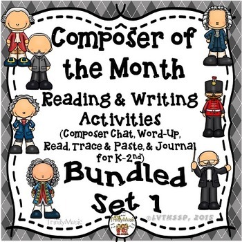 Preview of Composer of the Month Reading & Writing Activities (Bundled Set 1)