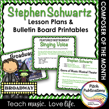 Preview of Composer of the Month STEPHEN SCHWARTZ (WICKED) -  Lesson Plans & Bulletin Board