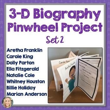 Preview of Composers and Musicians, Biography, 3D Pinwheel Project, Famous Women, Set 2