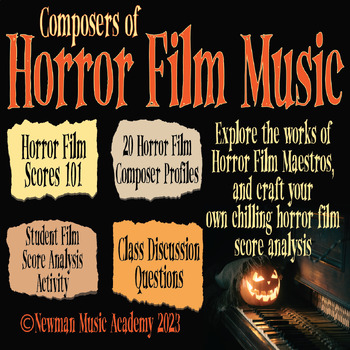 Preview of Composers of Horror Film Music: Music Analysis Activity {BUNDLE PDF/Slides}