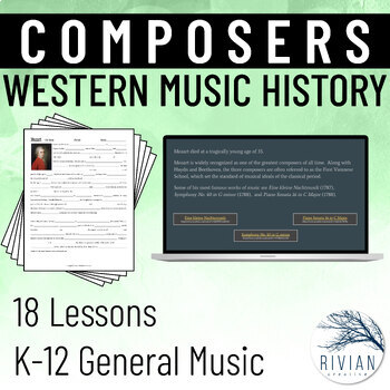 Preview of Composers of Western Music History Unit Print & Digital