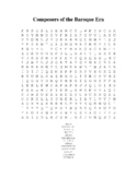 Composers of the Baroque Era - word search
