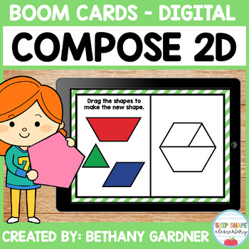 Preview of Composing 2D Shapes - Boom Cards - Distance Learning