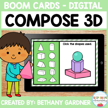 Preview of Composing 3D Shapes - Boom Cards - Distance Learning