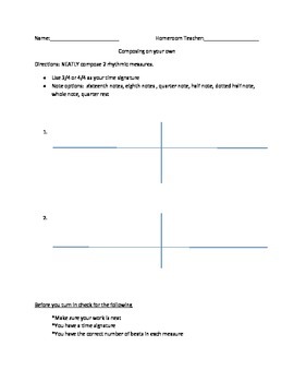 Preview of Composing Activity with Rubric