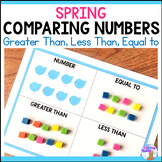 Spring Math Center - Comparing Numbers to 15 (Greater Than