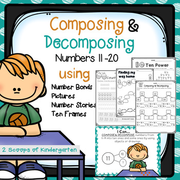 Preview of Composing & Decomposing Numbers 11-20 Number bonds, stories Distance Learning