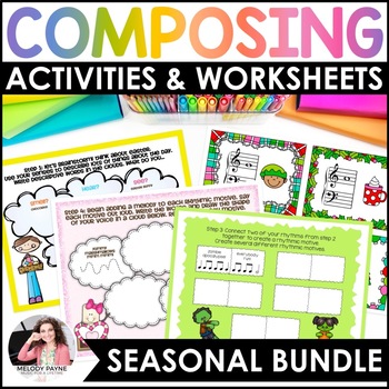Preview of Composing - Guided Music Composition Activities and Worksheets for Piano Lessons