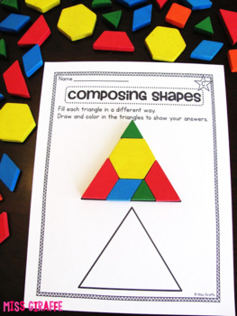 Preview of Composing Shapes Activities and Worksheets BUNDLE (2D and 3D Shapes)