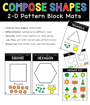 Preview of Composing Shapes Pattern Block Mats