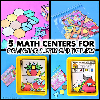 Composing Shapes and Pictures | Math Centers Bundle | Shapes to Build ...