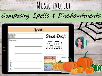 Preview of Composing Spooky Spells | Halloween Poetry & Music Composition Project