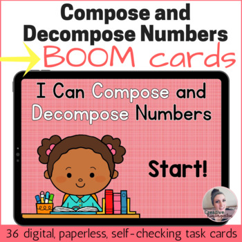 Preview of Composing and Decomposing Digital Task Cards with Boom Cards for Kindergarten