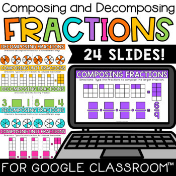 Preview of Composing and Decomposing Fractions Digital Math Center 4.NF.3b