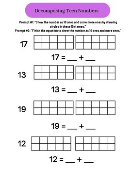Preview of Composing and Decomposing Numbers Combo Pack Worksheets - Utah KEEP Exit Test