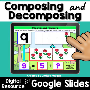 Preview of Composing and Decomposing Numbers to 10 Digital Math for Google Slides