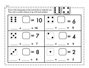 Composing and Decomposing Numbers with Dice by La Petite Kindergarten