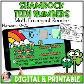 Preview of Composing and Decomposing Teen Numbers Digital Activity | Shamrocks 